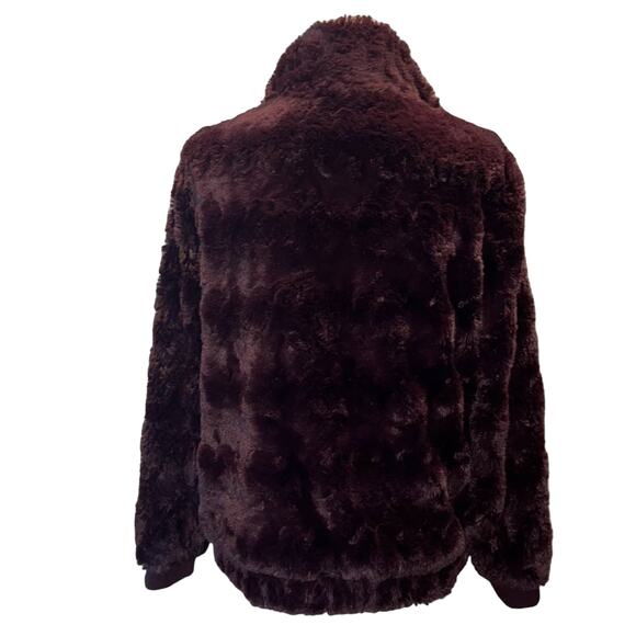 Sanctuary merlot Faux Fur Jacket With Pockets - Size L  - NWOT - Picture 4 of 11